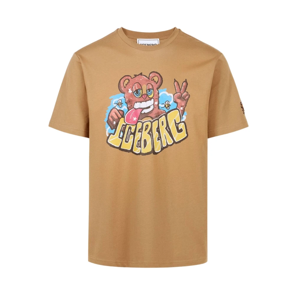 Iceberg T-shirt met beerprint en VXmee-logo Brown Heren