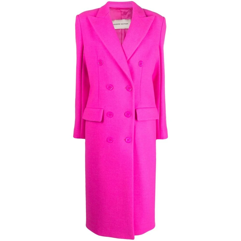 Alexandre Vauthier Hot Pink Double-Breasted Midi Coat Pink Dames