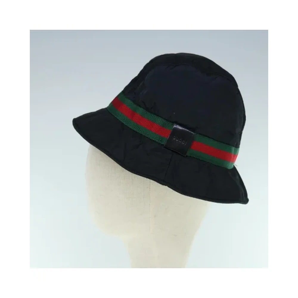 Gucci Vintage Pre-owned Nylon hats Black Dames