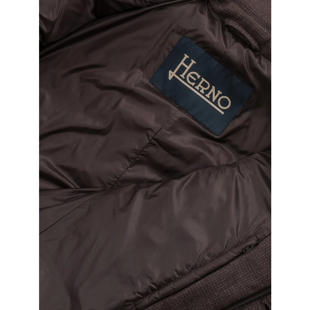 Herno Gewatteerde jas met kraag Brown Heren