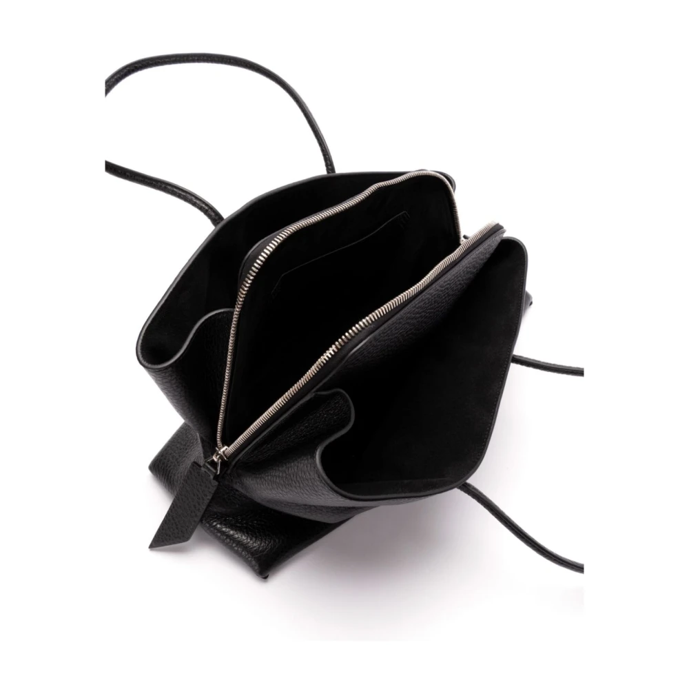 The Attico Zwarte Tweewegrits Top Handvat Tas Black Dames