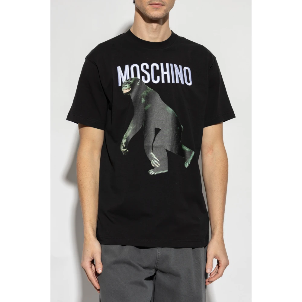 Moschino T-shirt met logo Black Heren
