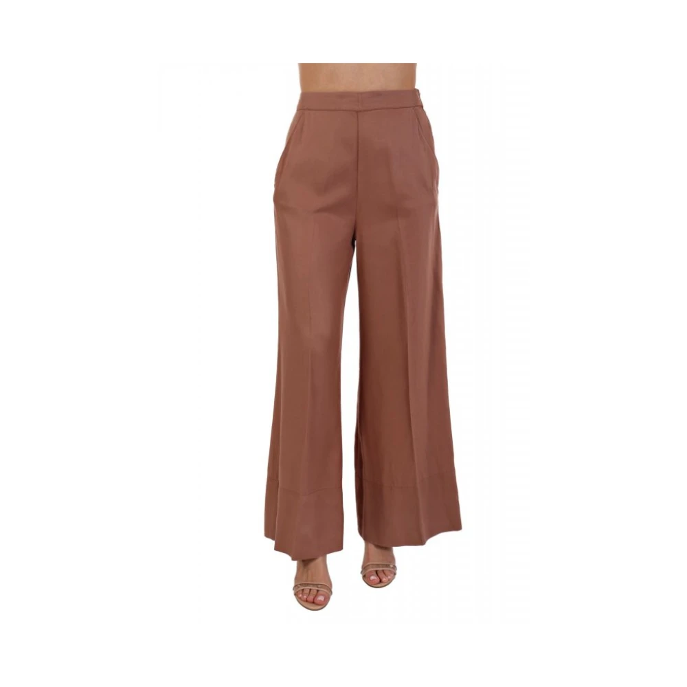 Pinko Women's Brown Wide Trousers, L, Paolina Trousers