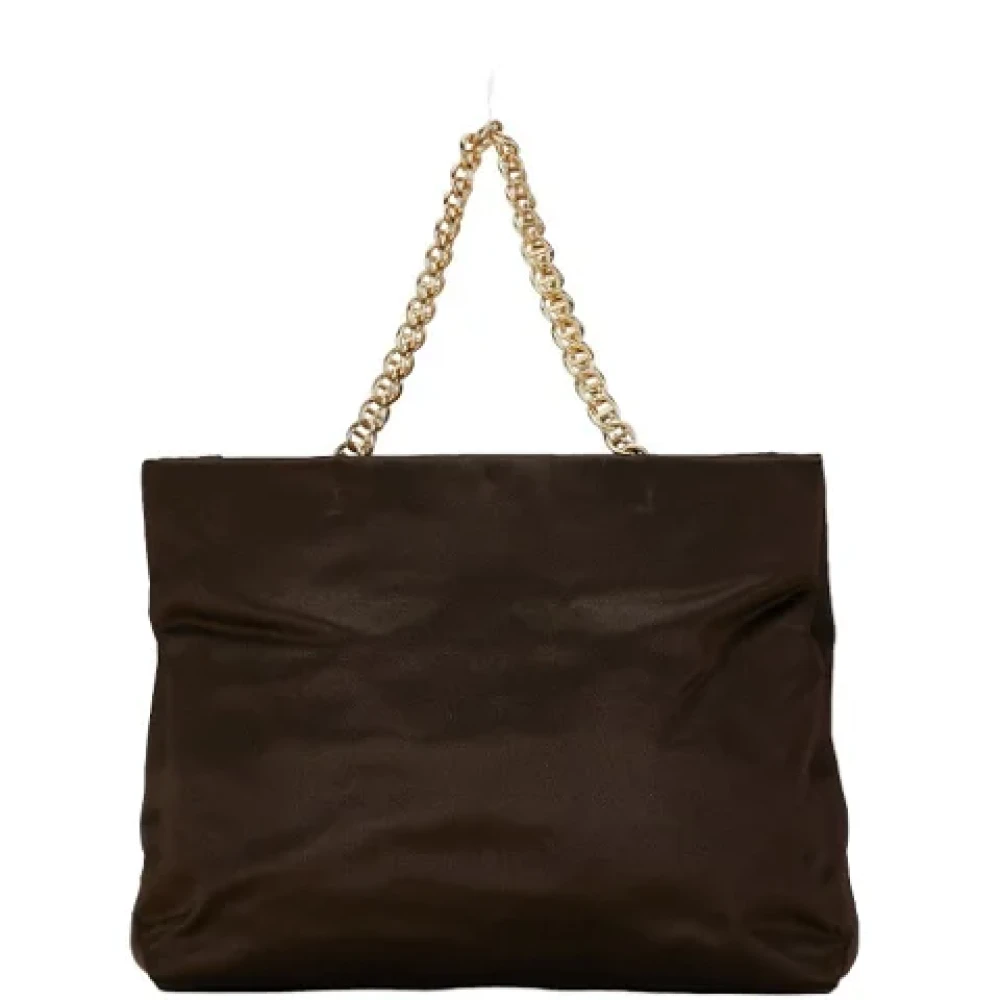 Prada Vintage Pre-owned Satin totes Brown Dames