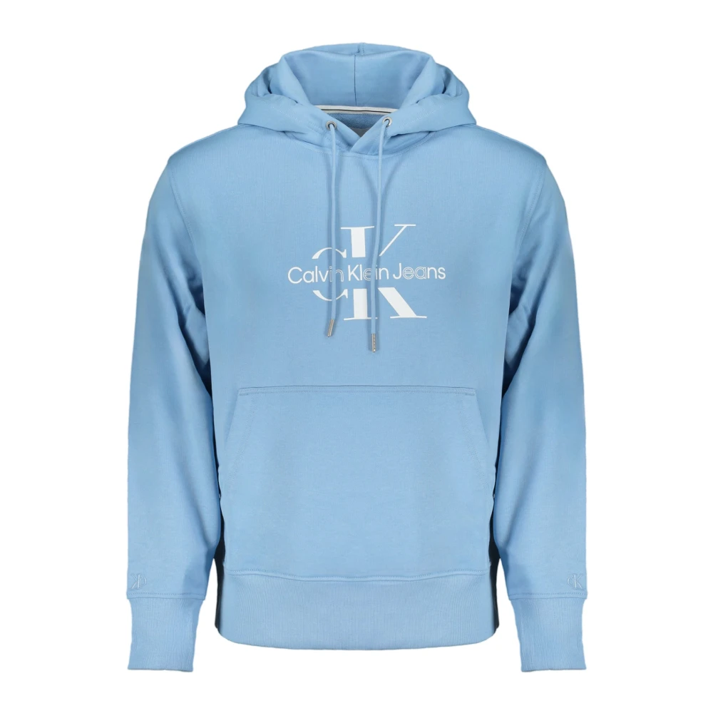 Calvin Klein Blauwe hoodie met logoprint Blue Heren