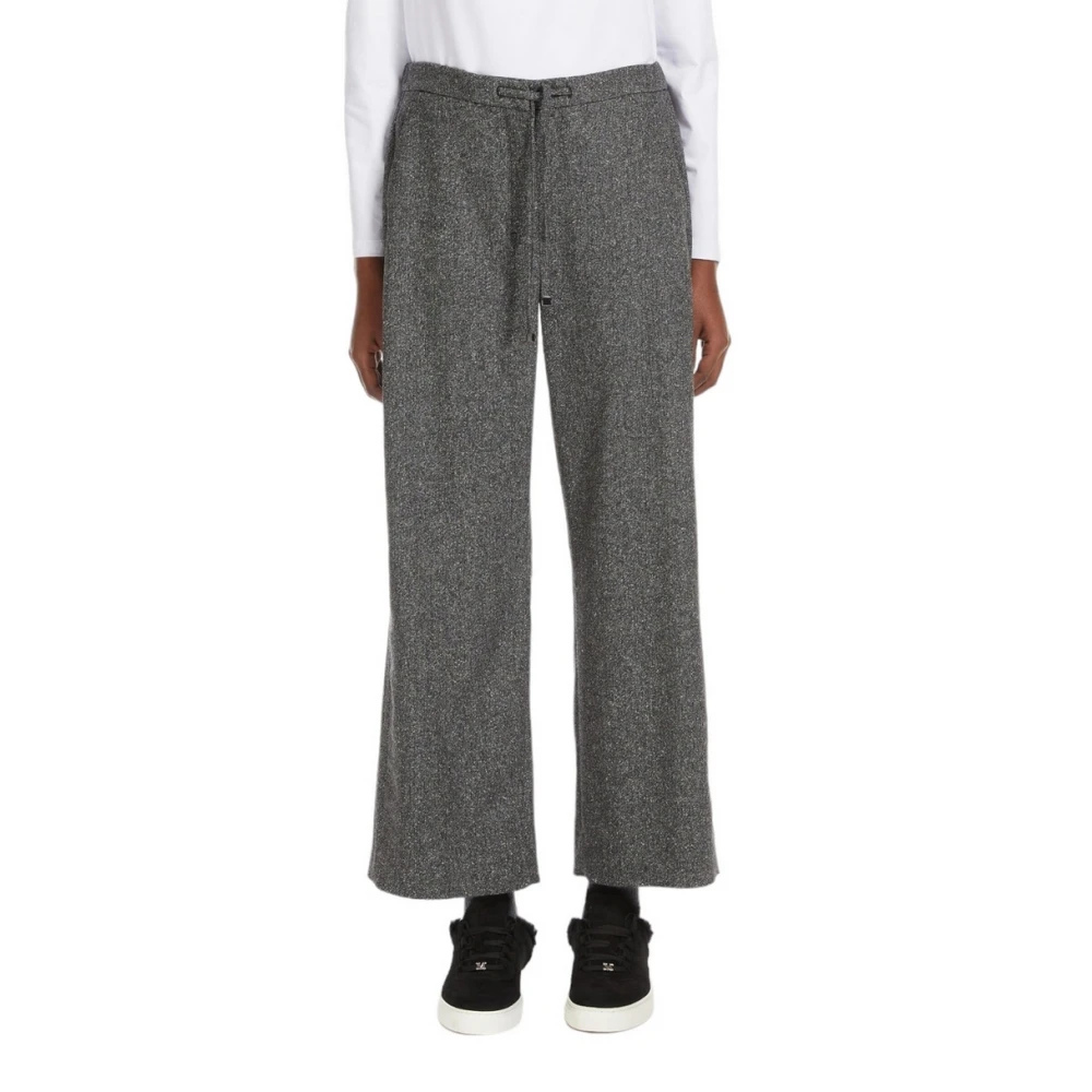 Max Mara Studio Grijze joggingbroek met elastische taille Gray Dames