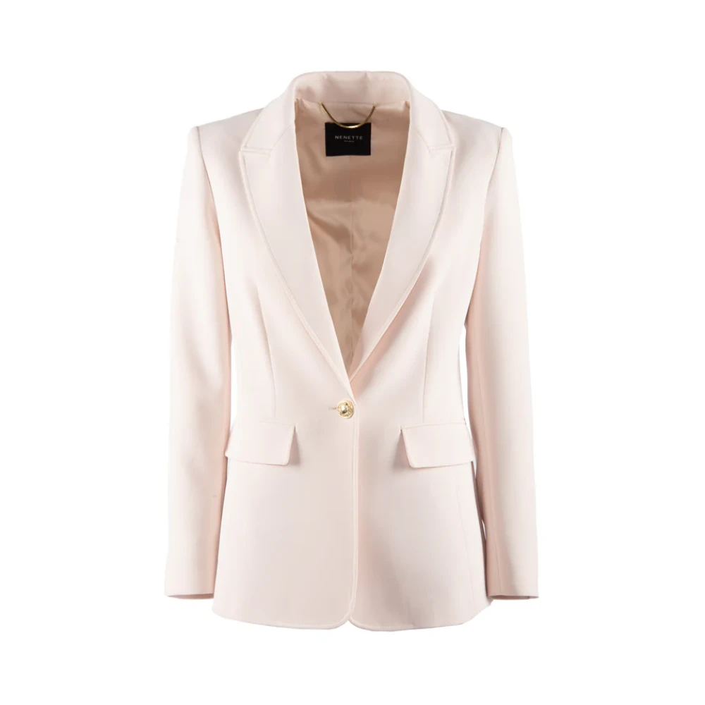 Nenette Beige Single-Breasted Jas van Crosstwill Stof Beige Dames