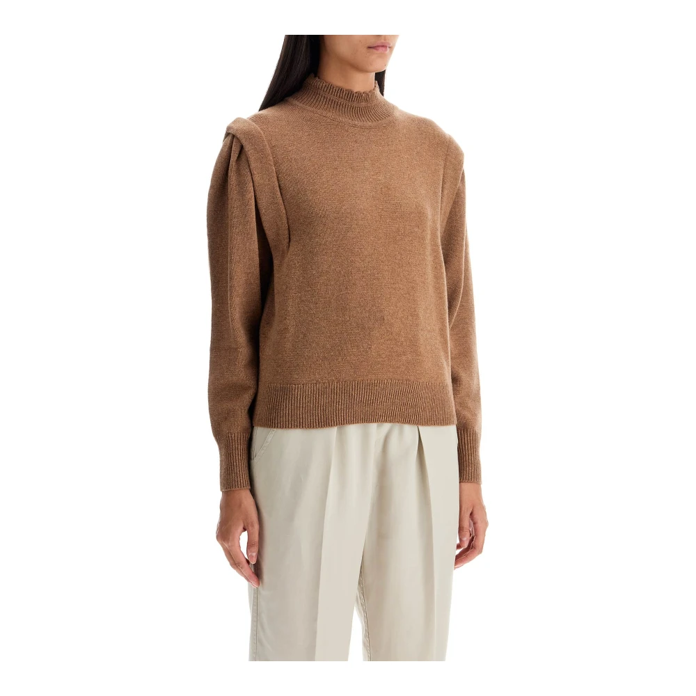 Isabel Marant Étoile Trui met gegolfde col en klepdetails Brown Dames