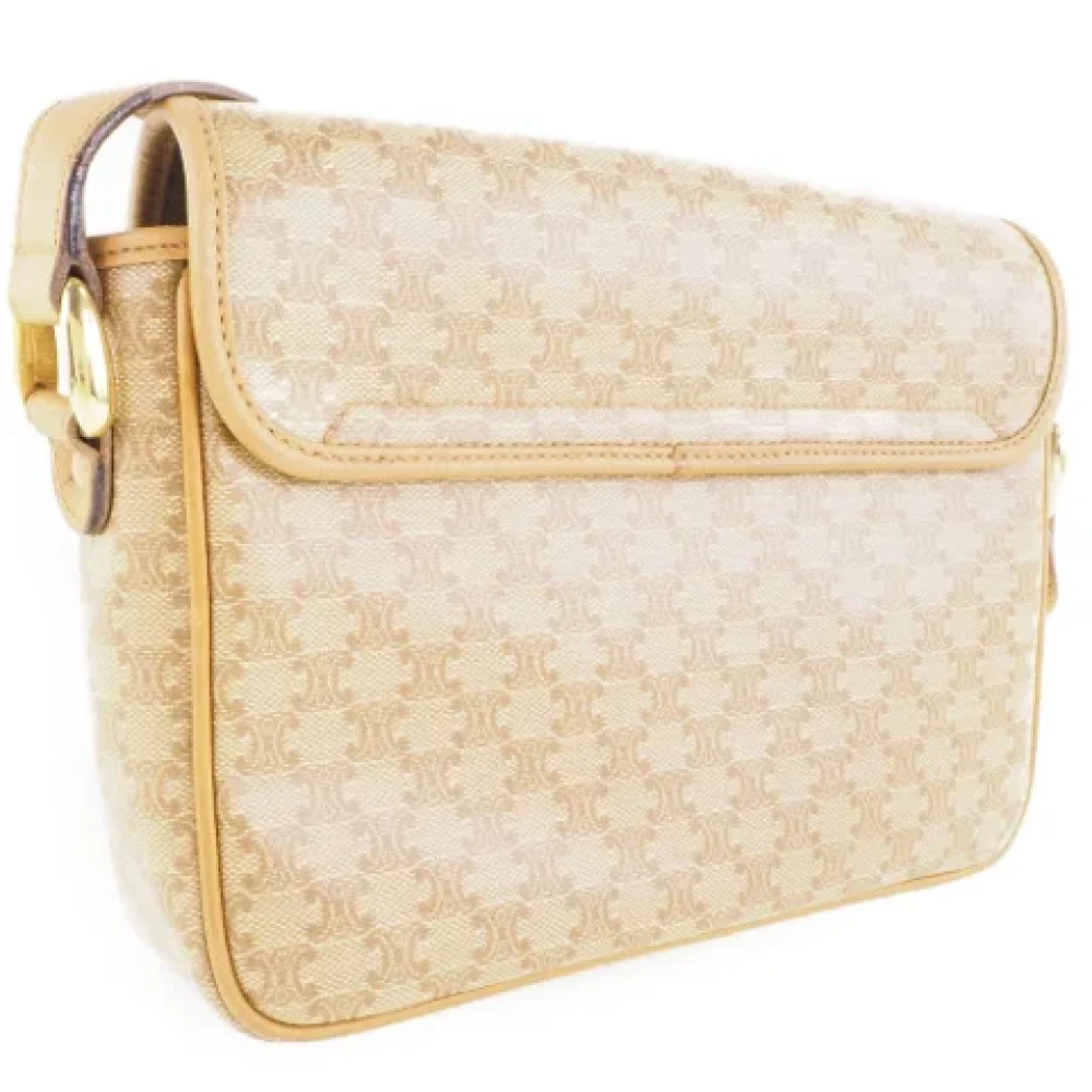 Celine Vintage Pre-owned Plastic shoulder-bags Beige Dames