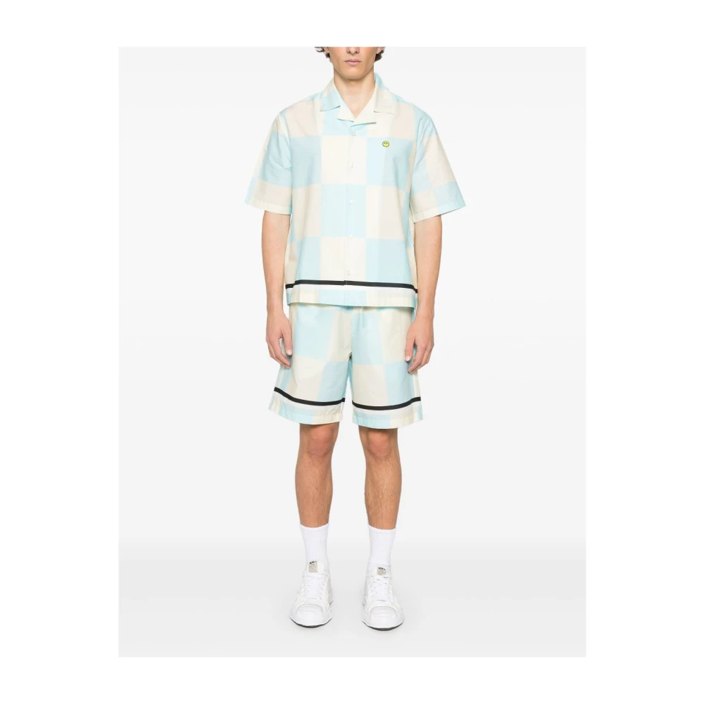 Barrow Geruite Short Sleeve Shirt Blue Heren