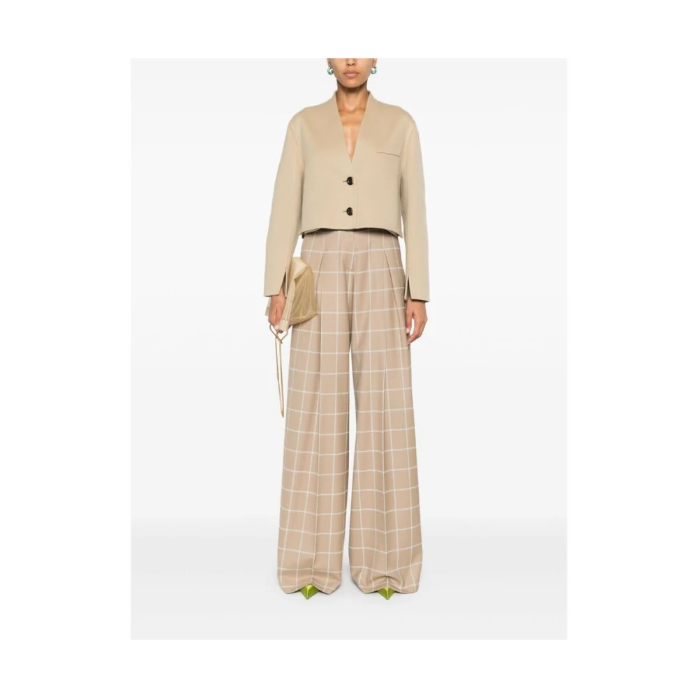 Del Core Beige Wol-Kasjmier Jas met V-Hals Beige Dames