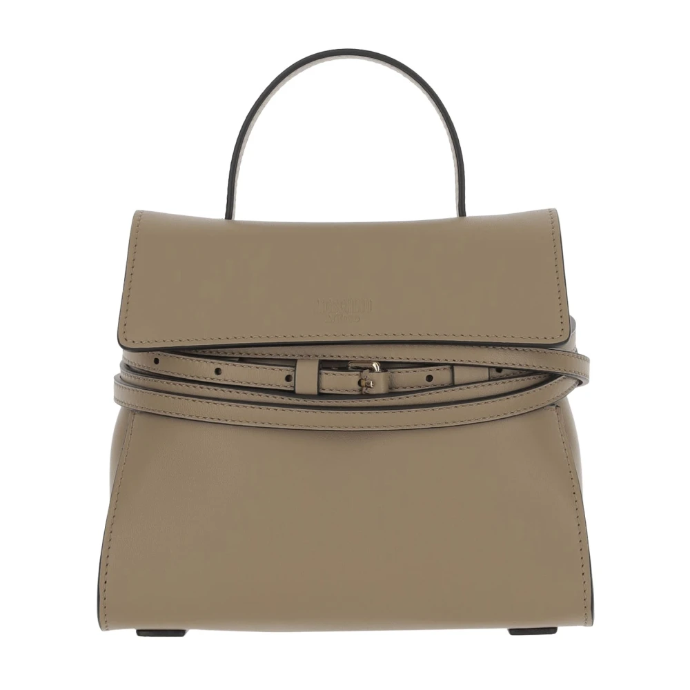 Moschino Schoudertas van schapenleer met klep Beige Dames
