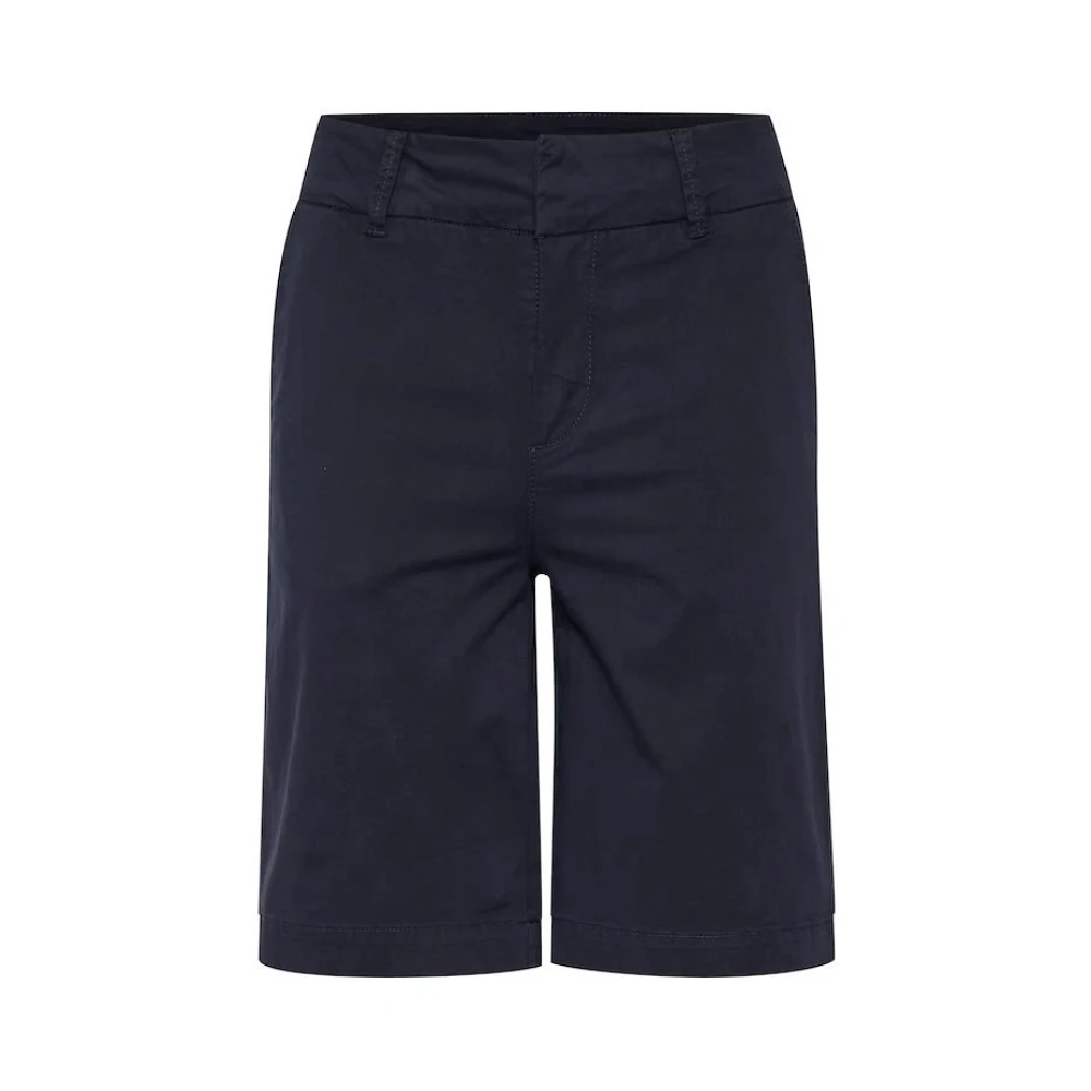 Part Two Avslappnade Bomullsblandade Shorts Blue, Dam