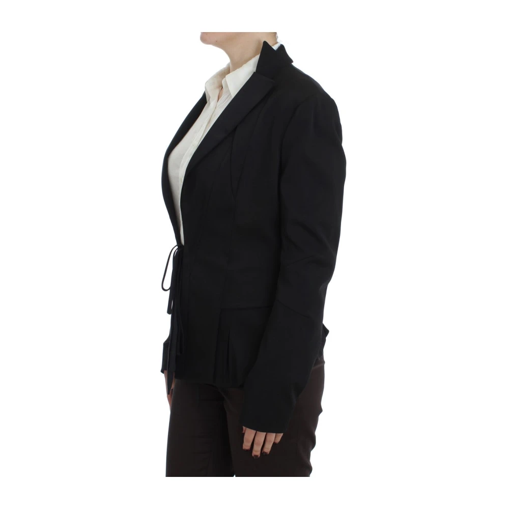 Exte Elegante Zwarte Stretch Blazer Jas Black Dames
