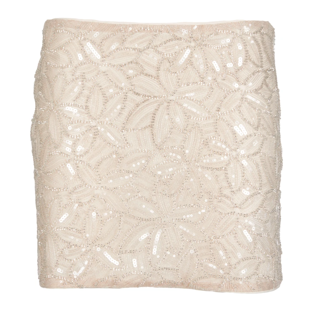 Rotate Birger Christensen Sequin Mini Rok Beige Dames