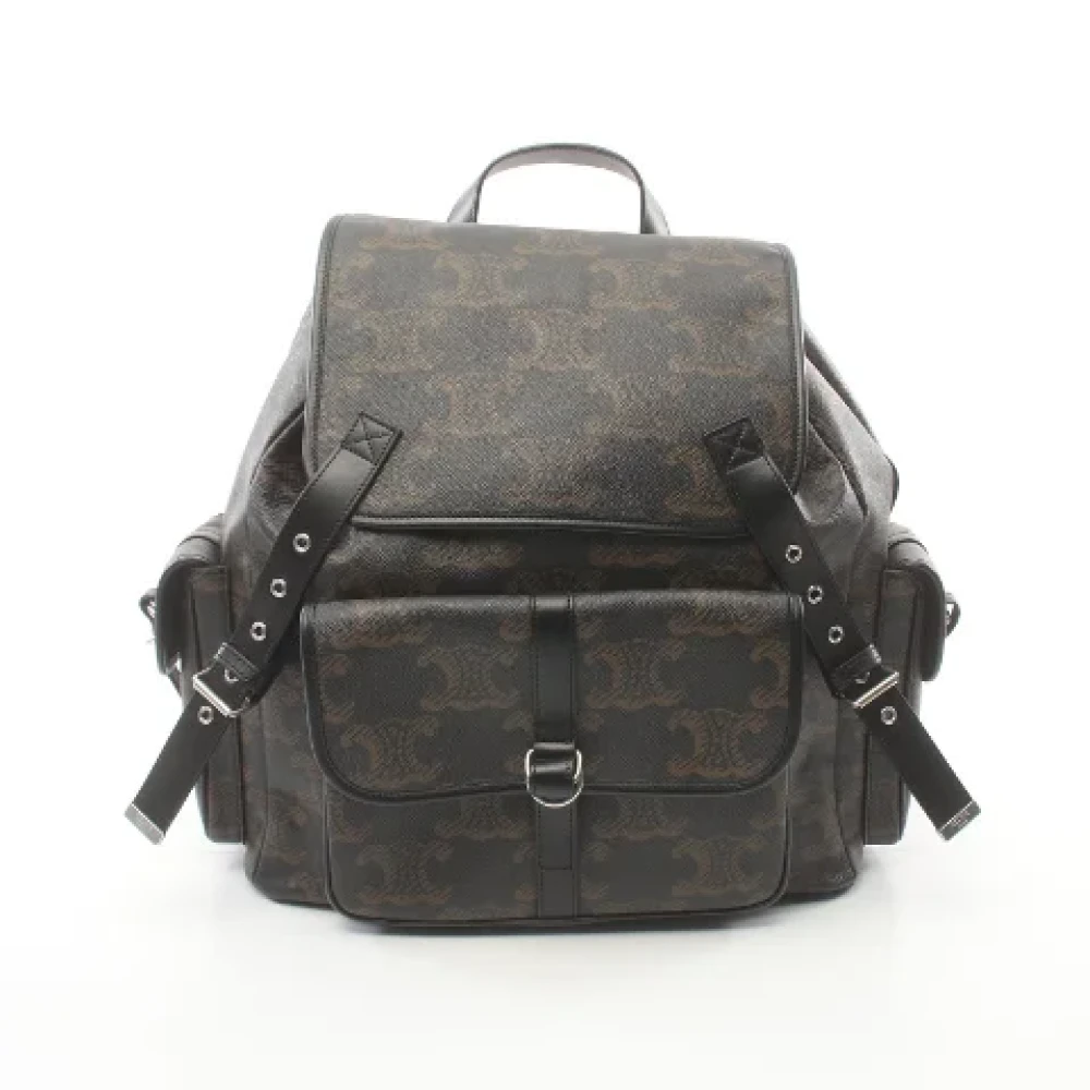 Celine Vintage Pre-owned Canvas backpacks Black Heren