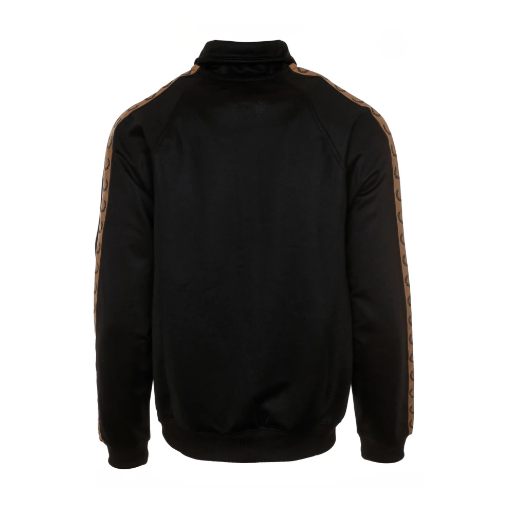 Fred Perry Trainingsjack met Raglanmouwen en Opstaande Kraag Black Heren