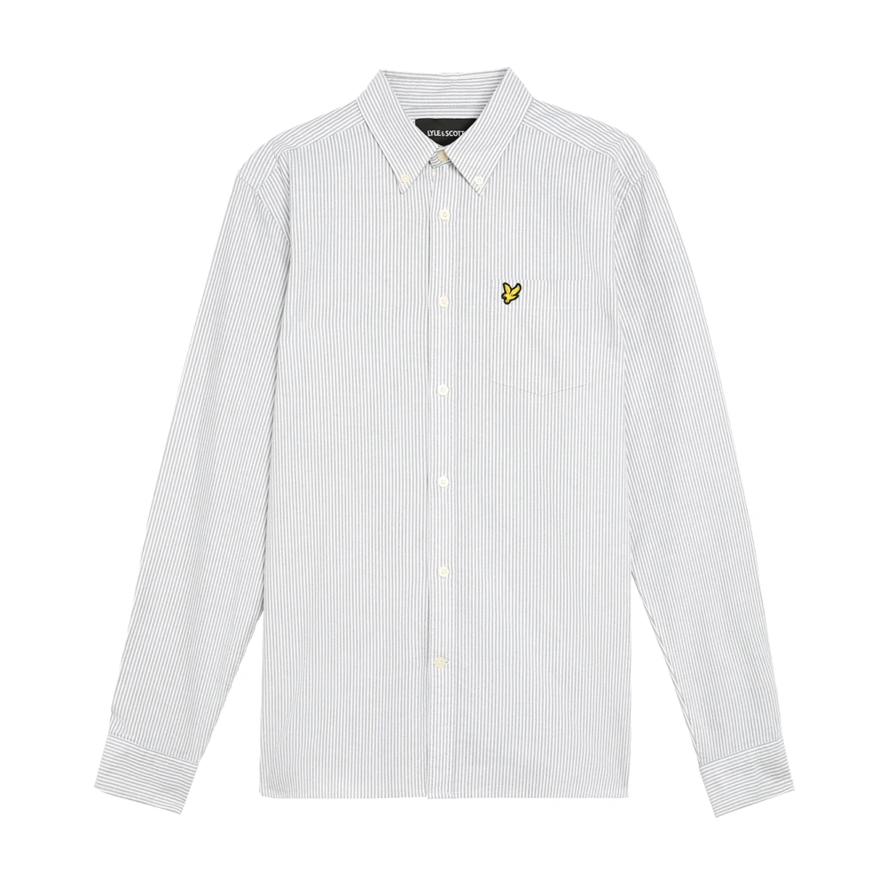 Lyle & Scott LS Geweven Shirts Gestreept Oxford Overhemd Gray Heren