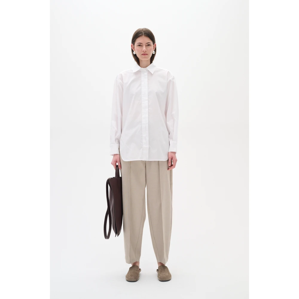 InWear Oversized Kraagshirt met Knoopsluiting White Dames