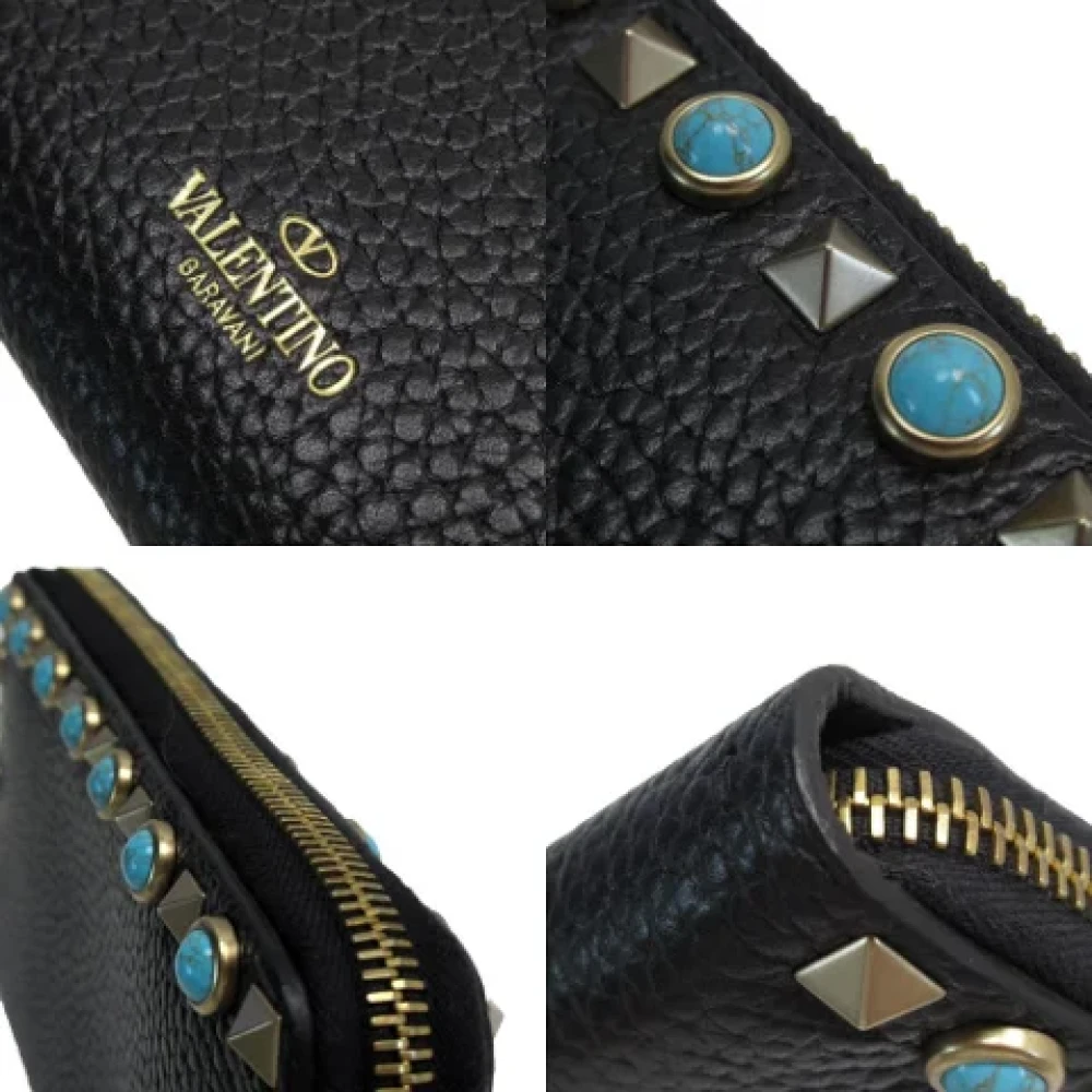 Valentino Vintage Pre-owned Leather wallets Black Dames