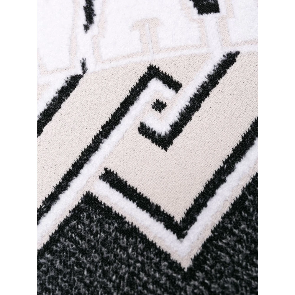 Off White Zwart Knit Swans Ronde Hals Sweater Gray Dames