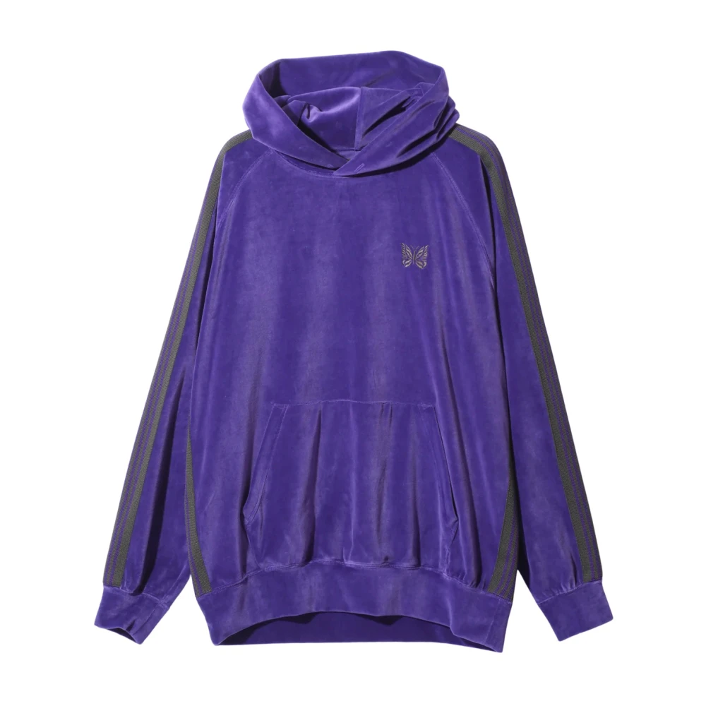 Needles Logo Hoodie met Voorzak Purple Heren