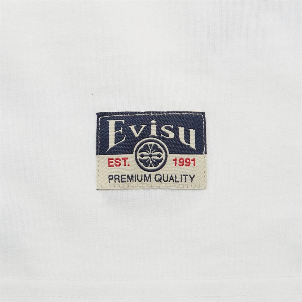 Evisu Wit Katoen Regular Fit T-Shirt White Heren