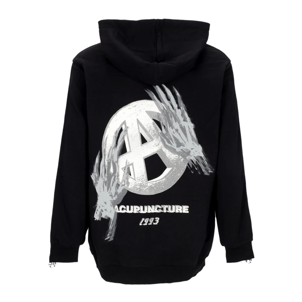 Acupuncture Skulled Logo Lichtgewicht Hoodie Zwart Black Heren