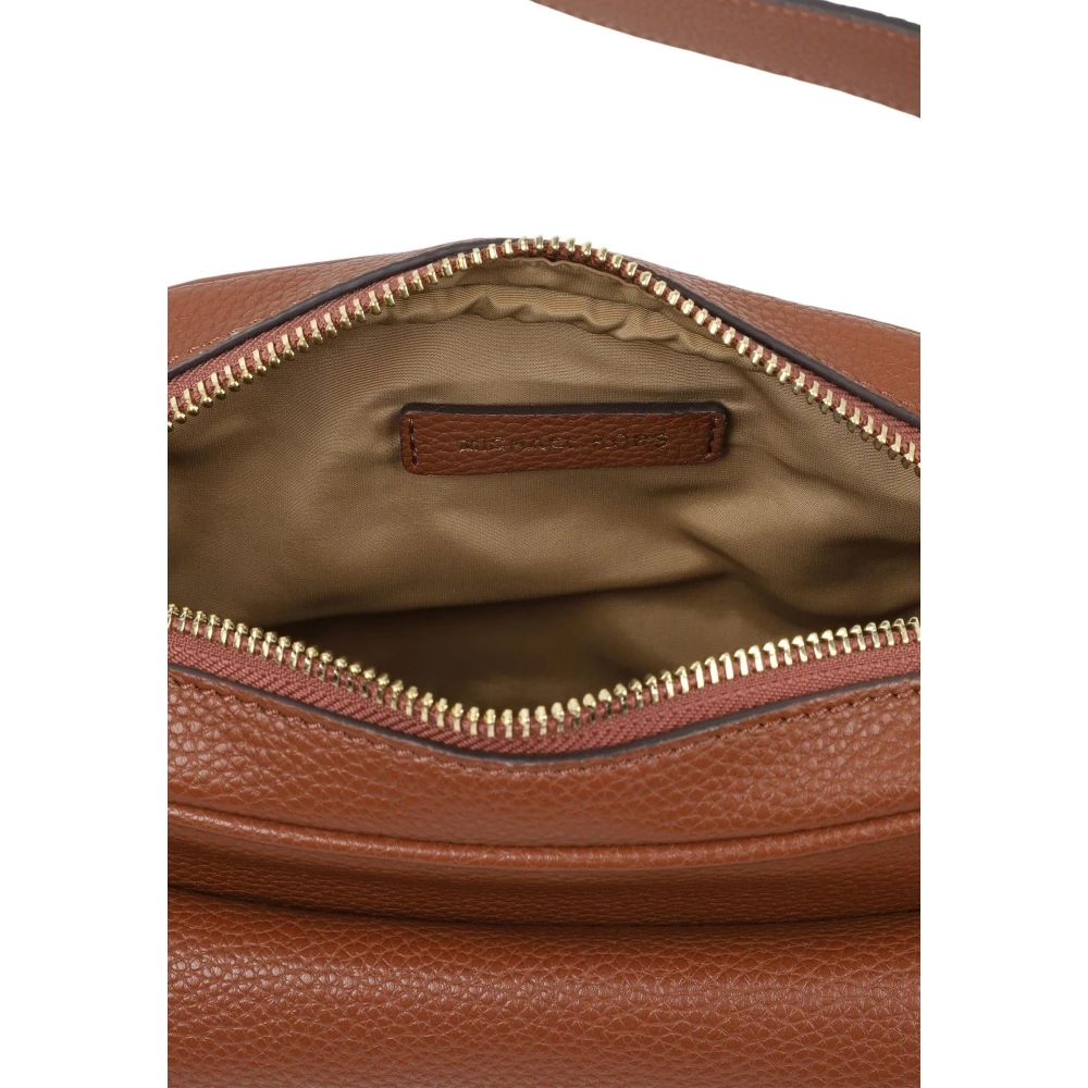 Michael Kors Elegante Schoudertas van Gecoat Stof Beige Dames