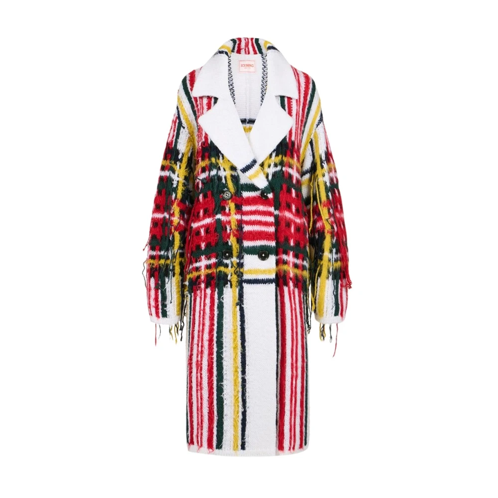 Iceberg Mohair jas met ruitinzet Multicolor Dames