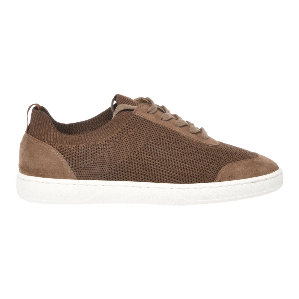 Baldinini Men's Brown Perforated Suede And Fabric Sneaker - Sneakers - 7 Uk - Shoes
