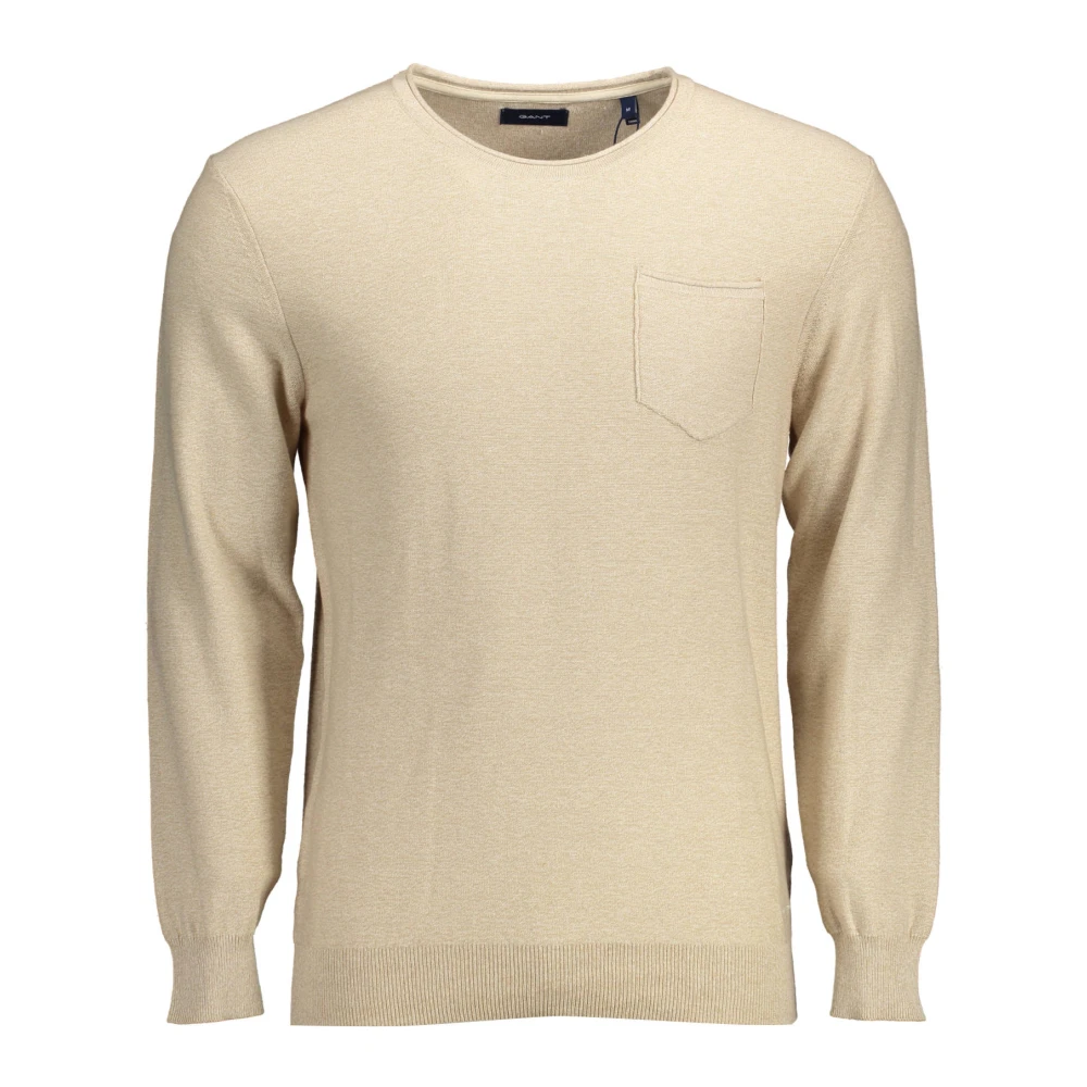 Gant Clothing - Male - Round-Neck Knitwear - Beige - S - Knitwear