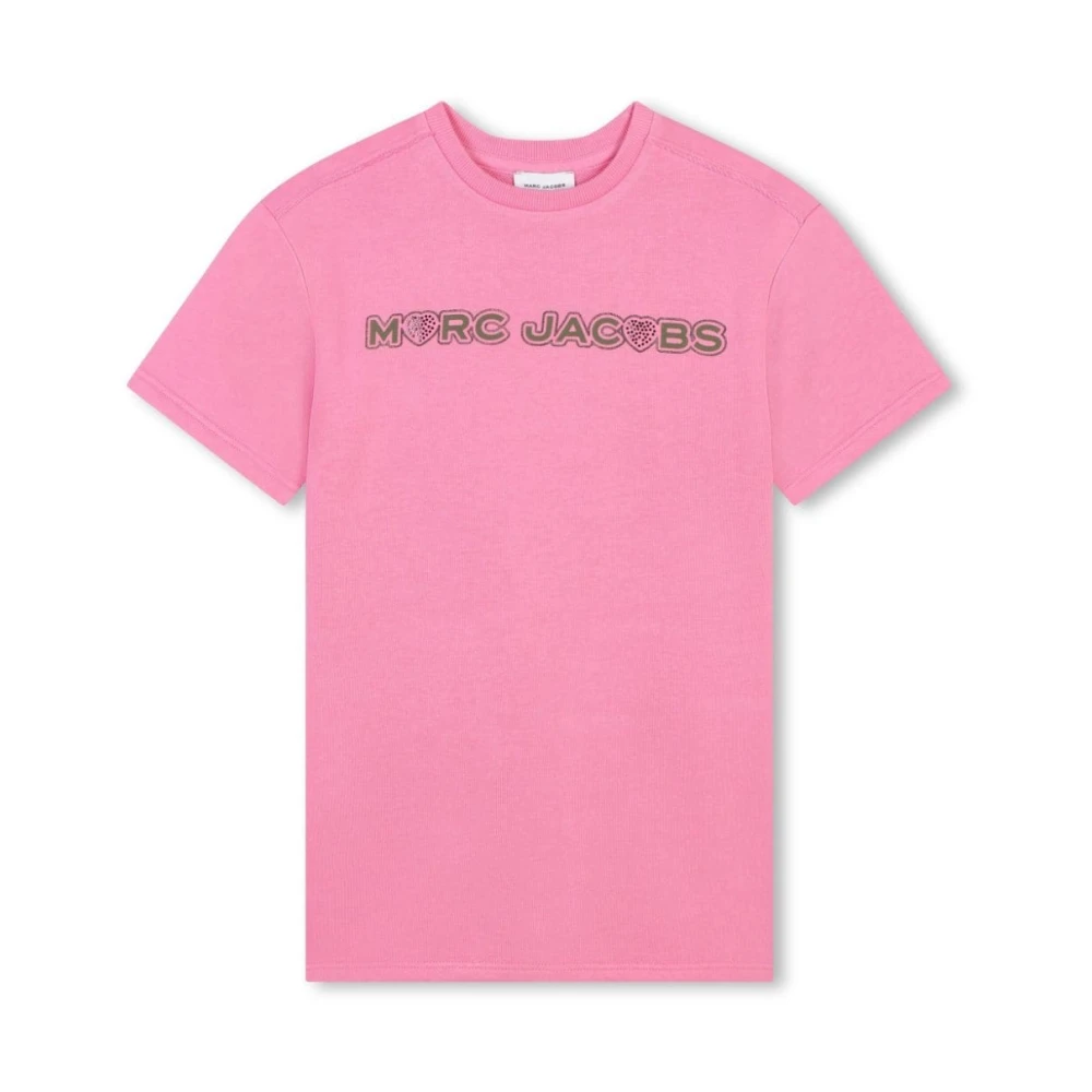 Marc Jacobs Fuchsia Logo Print Crew Neck Klänning Pink, Flicka