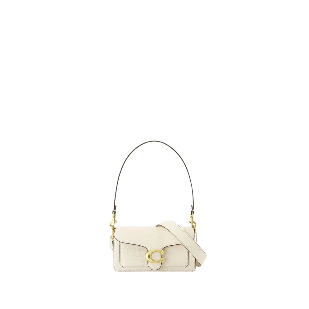 Coach Tabby Schoudertas Wit Leer Beige Dames