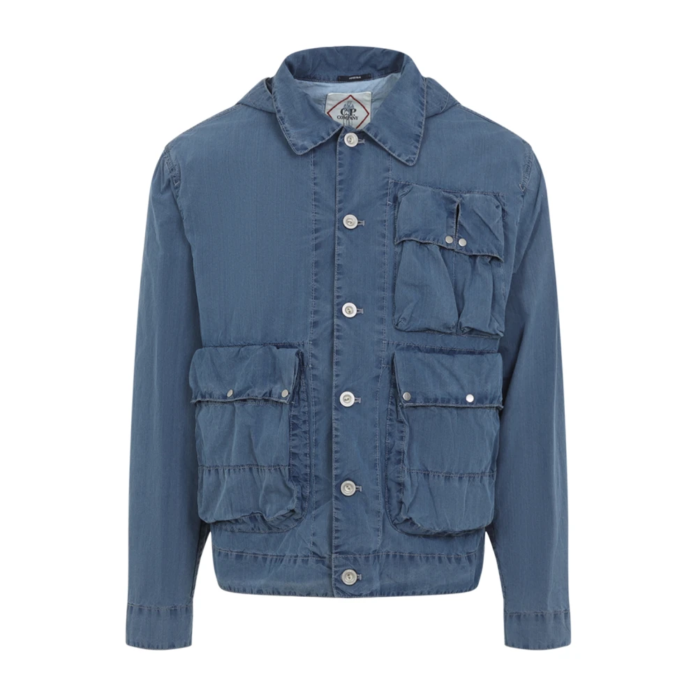 C.p. Company Men's Blue Goggle Jacket - Denim Jackets - L - Jackets