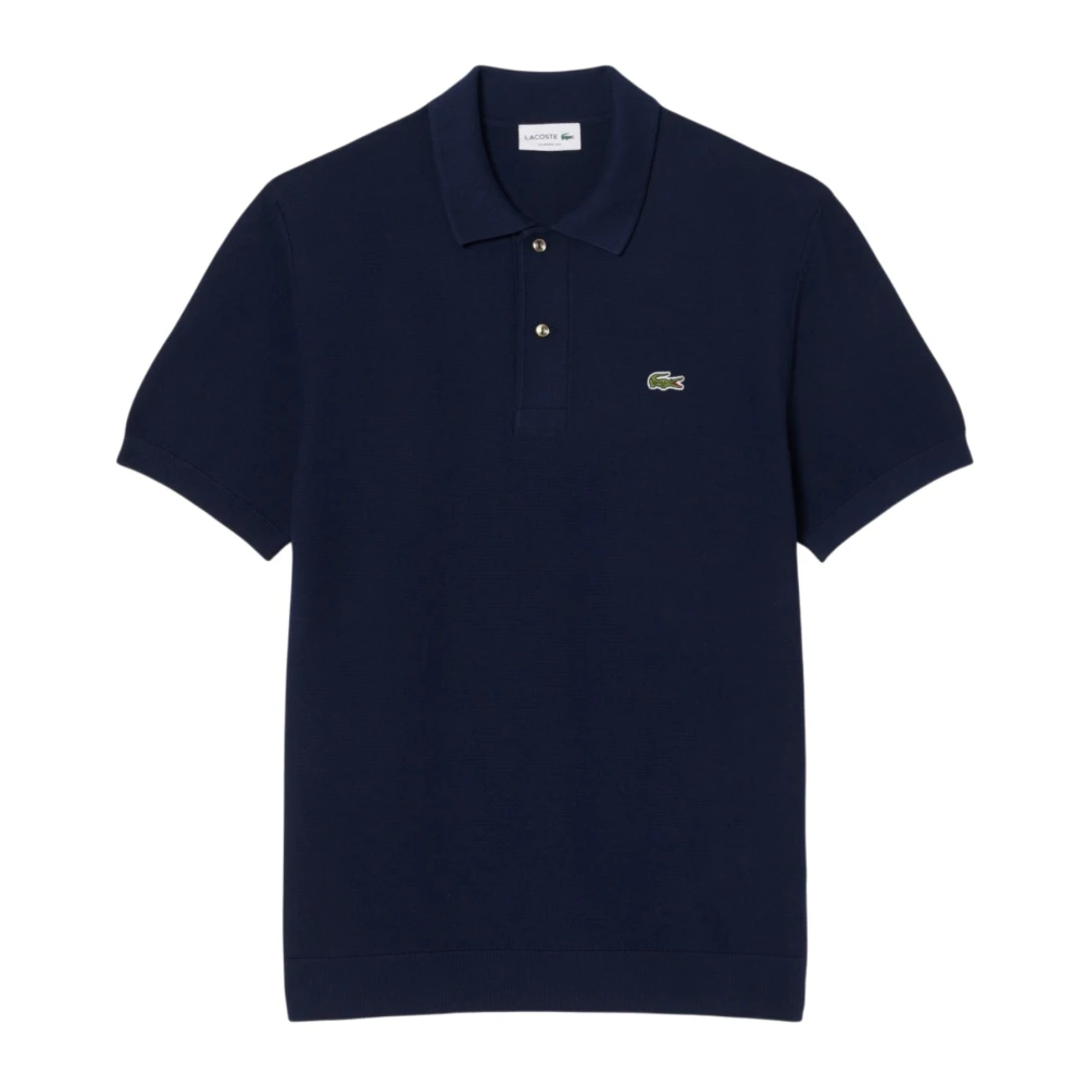 Lacoste Men's Blue Polo Shirts, L, Classic Fit Bouclé Knit Polo