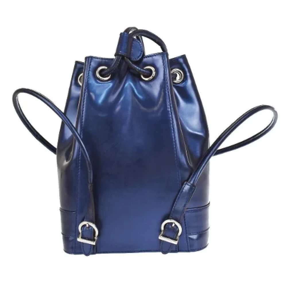 Salvatore Ferragamo Pre-owned Leather backpacks Blue Dames