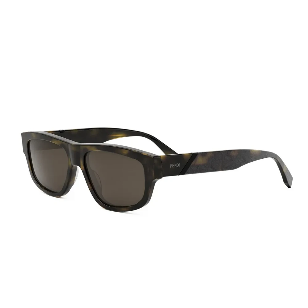 Fendi Unisex Brown Geometric Havana Sunglasses With Dark Lenses Medium