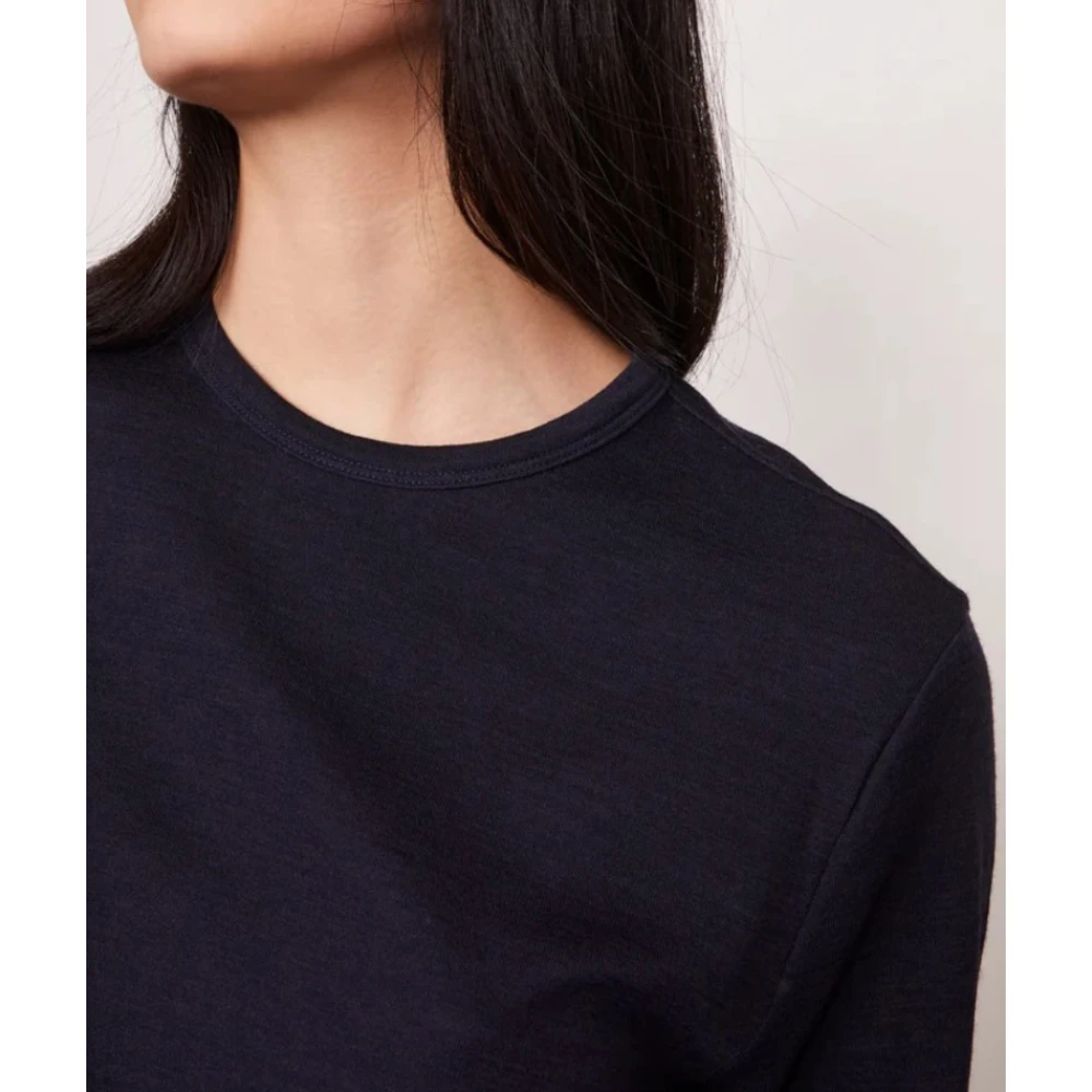 Officine Générale Lange mouw ronde hals shirt Blue Dames