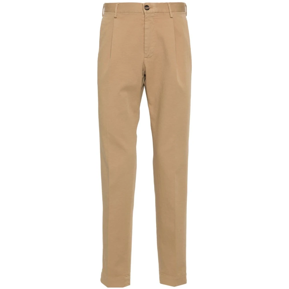 Incotex Beige Stretch Katoenen Broek Beige Heren