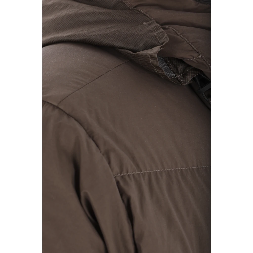 C.P. Company Bruine Nylon Pufferjas met Goggle Brown Heren