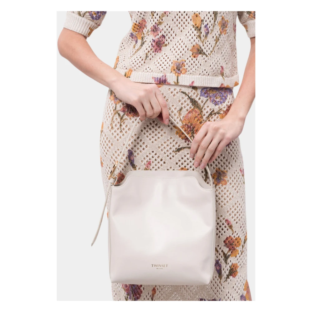 Twinset Jolie Hobo Tas van Glad Kalfsleer Gray Dames