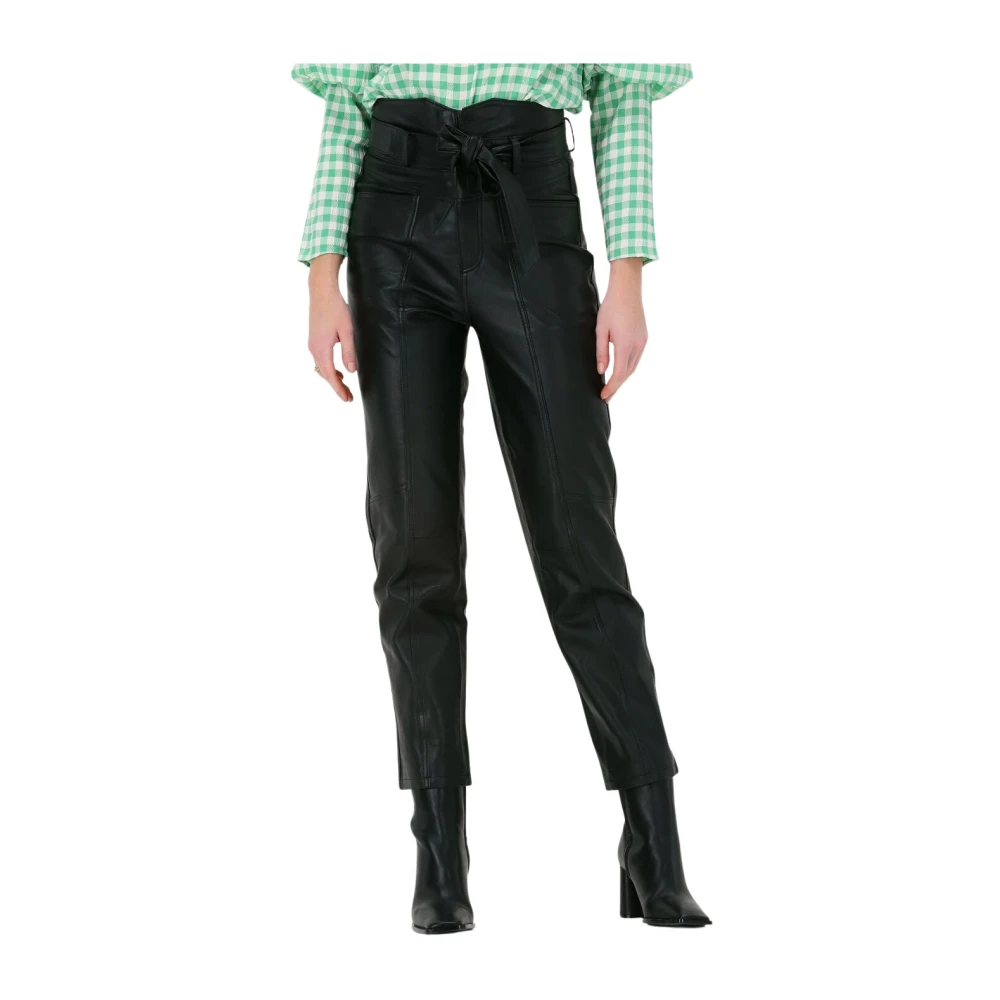 Co'Couture Zora Leather Pant in zwart Black Dames