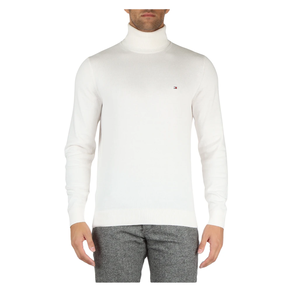 Tommy Hilfiger Hög hals tröja i bomull och cashmere Beige, Herr