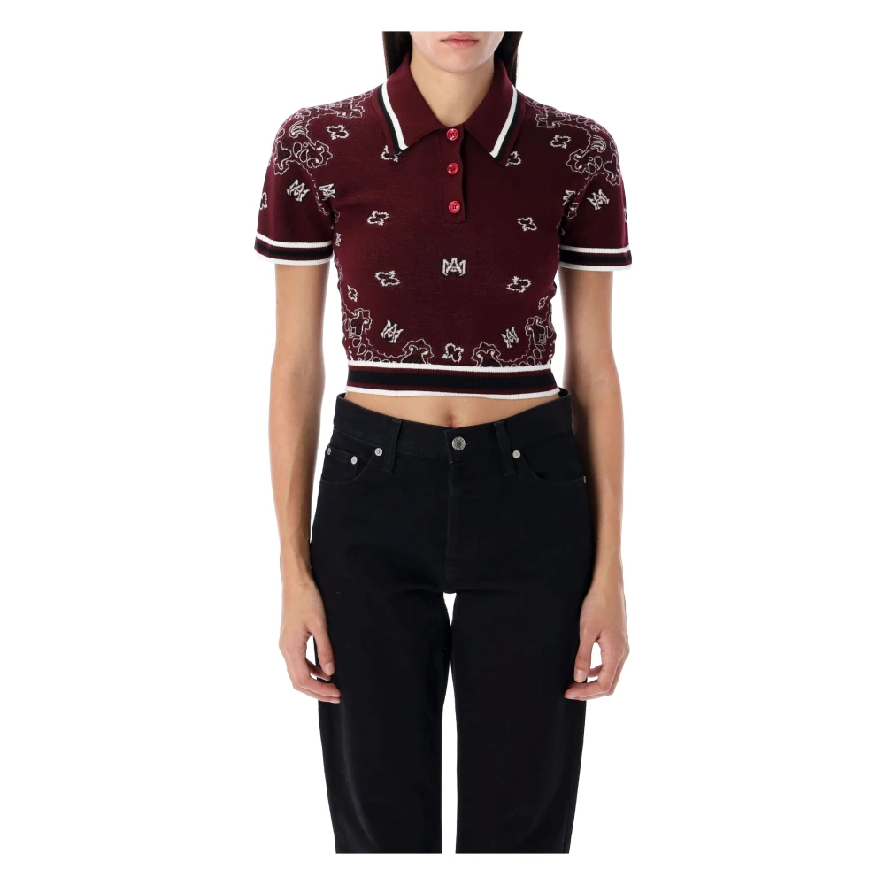 Amiri Bandana Polo Shirt Red Dames