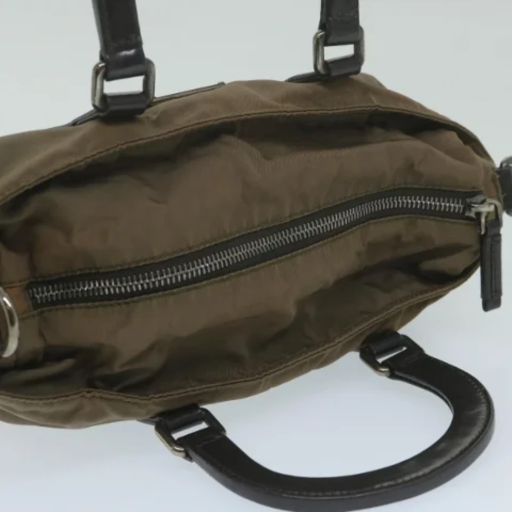 Prada Vintage Pre-owned Nylon handbags Green Dames