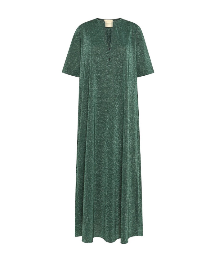 green-jersey-lurex-flared-robe