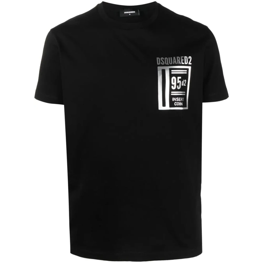 Dsquared2 Zwart Katoenen Logo Print T-shirt Black Heren