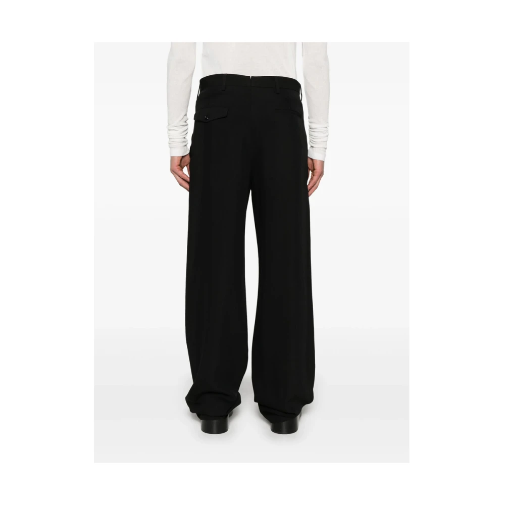 Ann Demeulemeester Zwarte Broek met Zakken en Knopen Black Heren