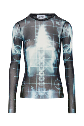 squeletor-print-sheer-crew-neck-top